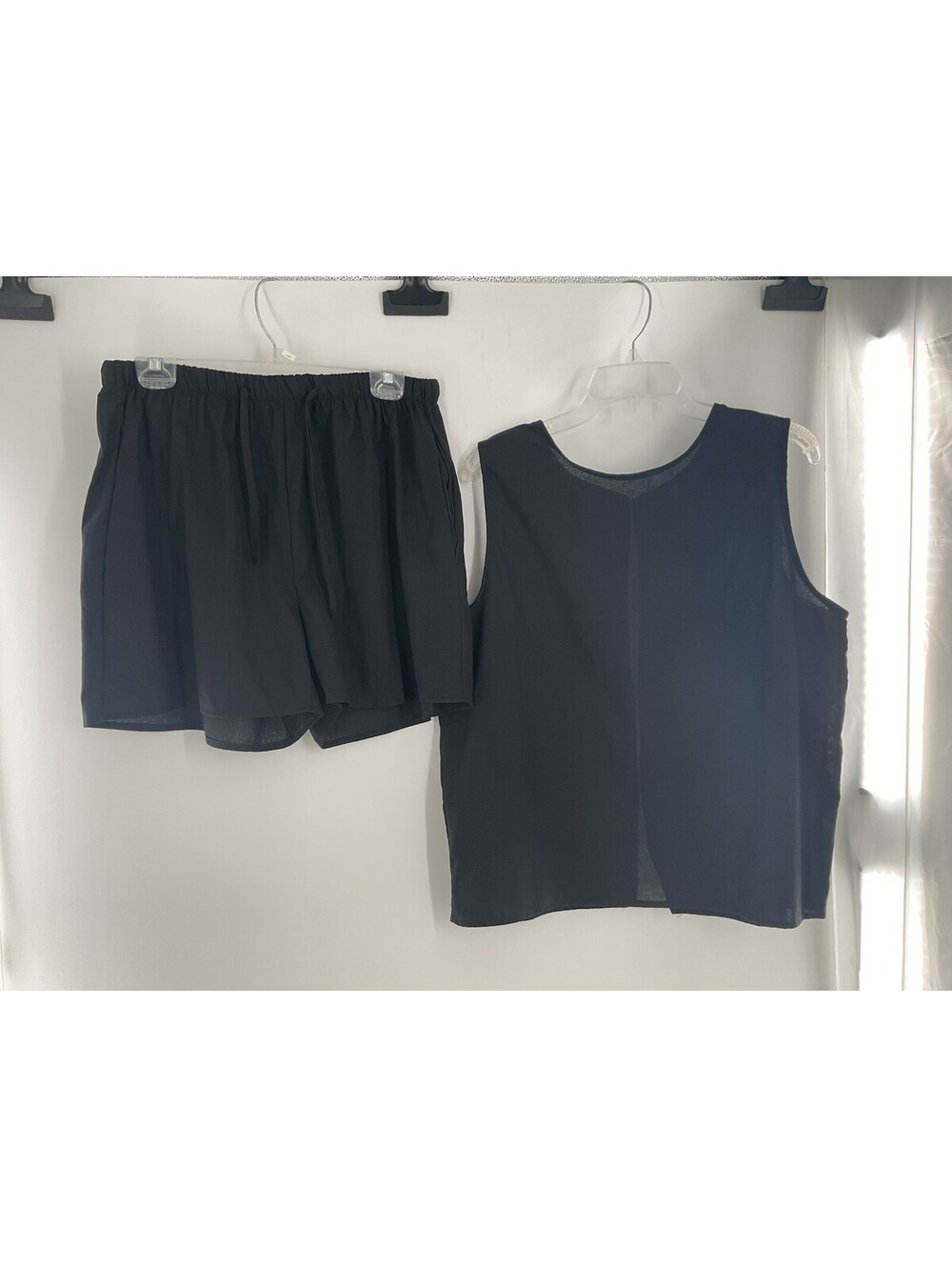Unbranded Women’s Size M Shorts And Sleeveless Top Set Black Lightweight 018
